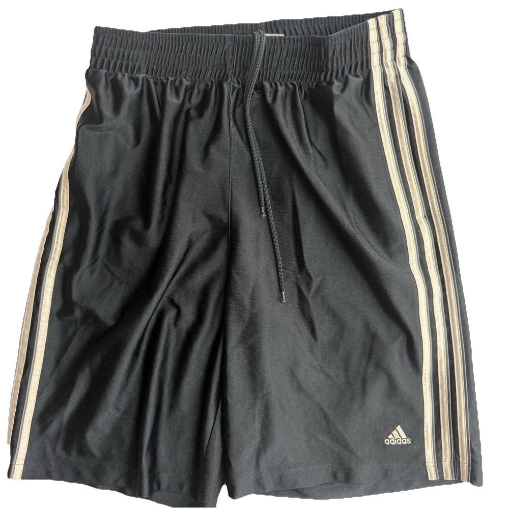 Adidas Shorts Mens Large Navy 3 Stripe Athletic Gym Running 9" Inseam